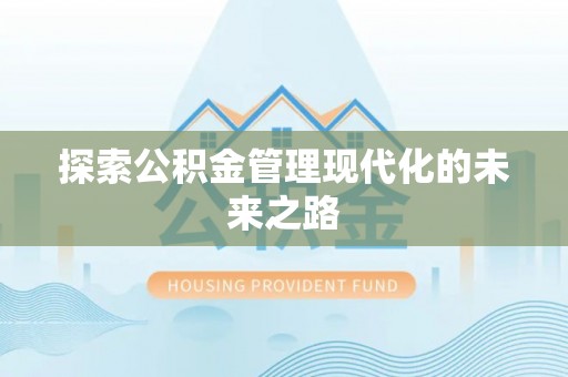 七星探索公积金管理现代化的未来之路